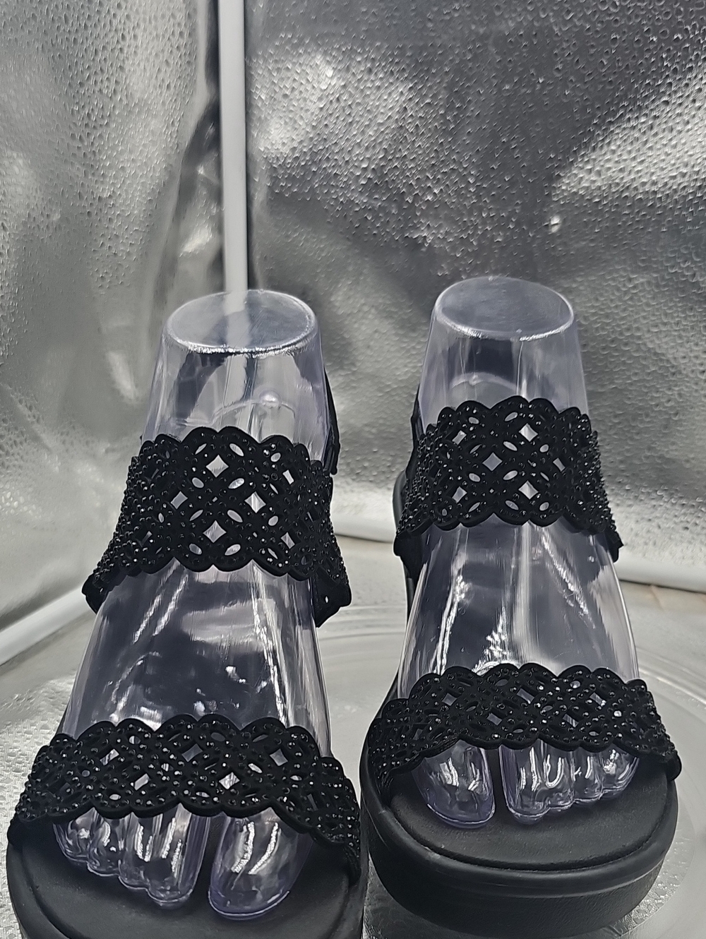 G Black Wedges Cali Sz 6 - Picture 2 of 4